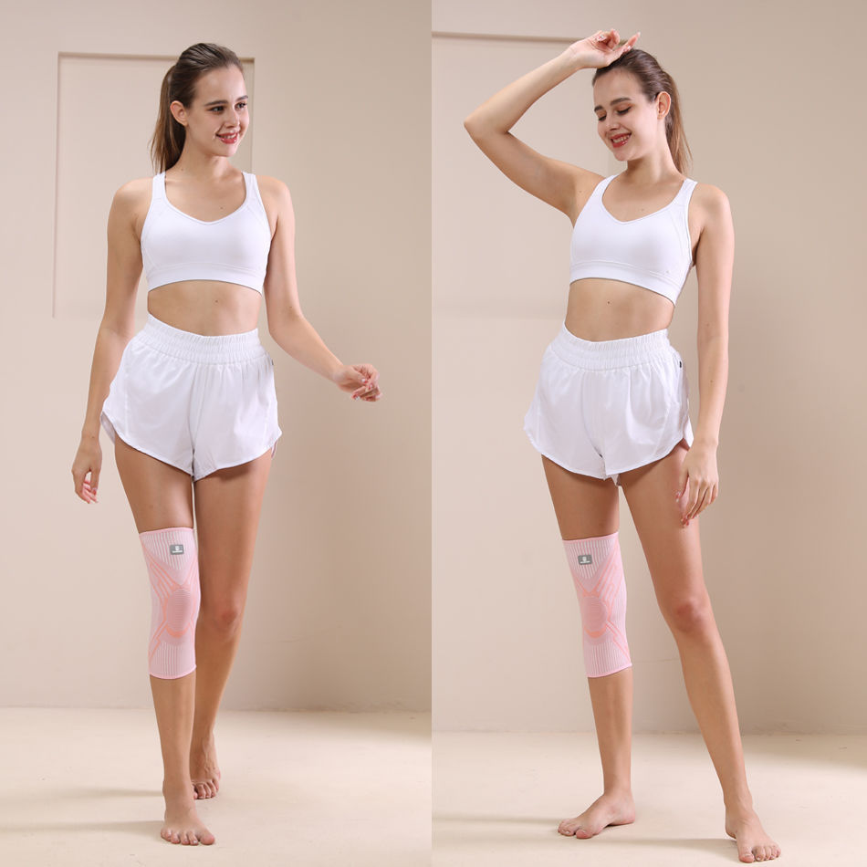 Rodilleras deportivas de verano para saltar la cuerda de nailon alargada para correr baloncesto para hombres y mujeres cubierta protectora profesional antideslizante para rodillas