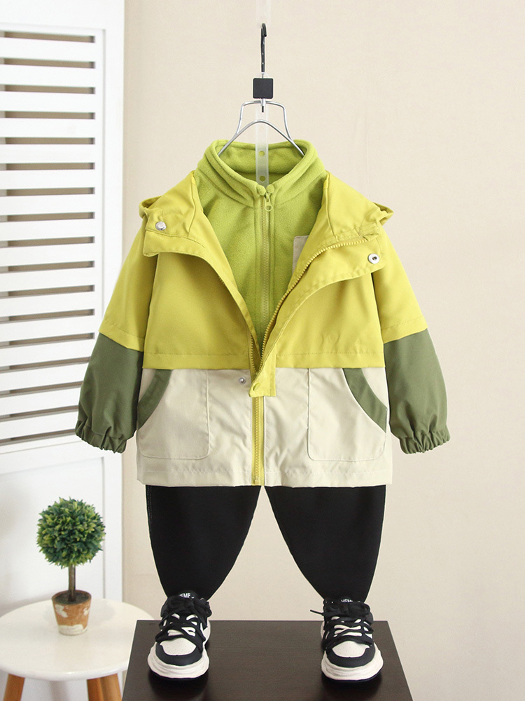 6345 Ropa para niños Chaquetas para niños Tres en uno 2025 Primavera y otoño Nuevo estilo Abrigo de otoño para bebés Pelusa polar para niños