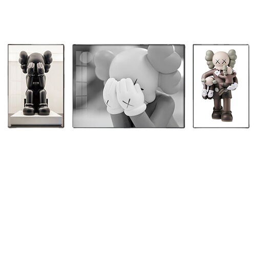 Luxury trend Kaws living room decoration painting Sesame Street plush sofa background wall hanging painting violent bear bedside mural 