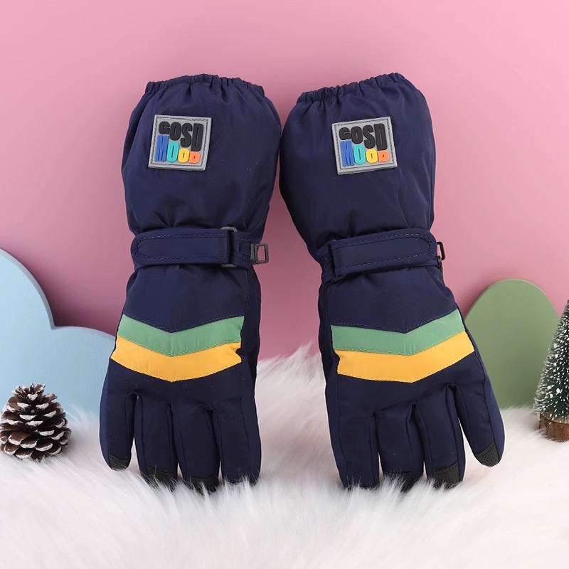 3-17 Niños de mediana edad niños gruesos a prueba de frío a prueba de agua a prueba de viento antideslizante y caliente para jugar con guantes de sedro para esquiar en invierno