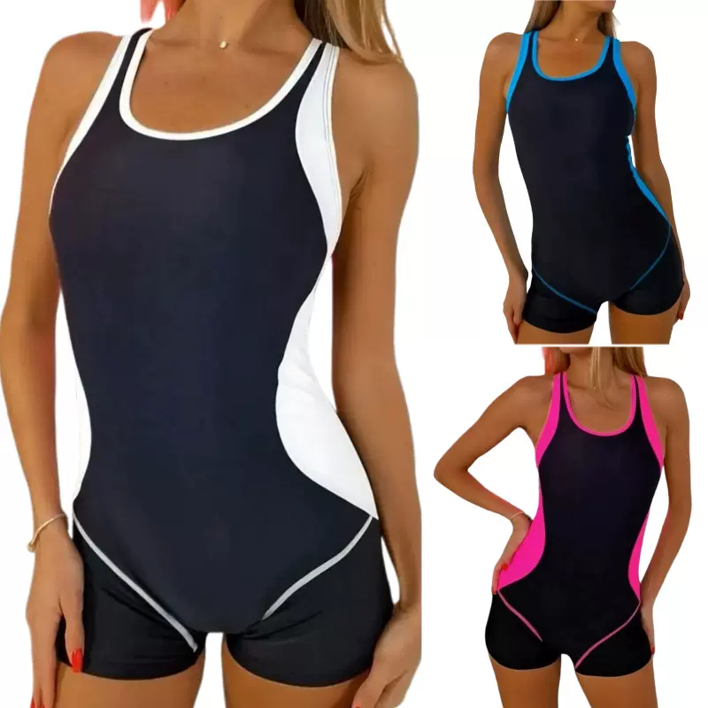 2026新款俄罗斯运动背心竞速泳衣连体平角裤欧美外贸游泳衣亚马逊