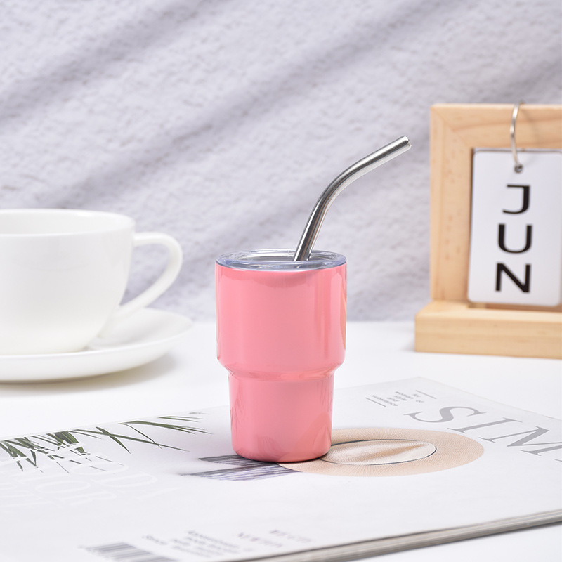 Minimalistischer Edelstahl Isolierbecher Für Wein Mit Trinkhalm_voghion.com