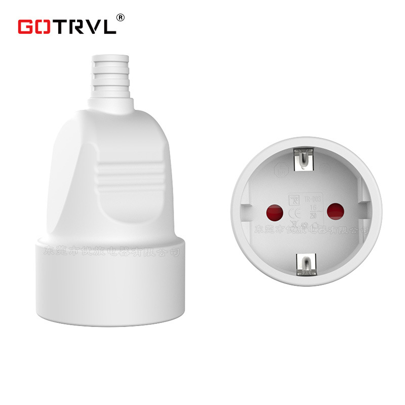 纯铜德规接线插座 高脚德规公对母组装插头 德规欧规欧式对接插头