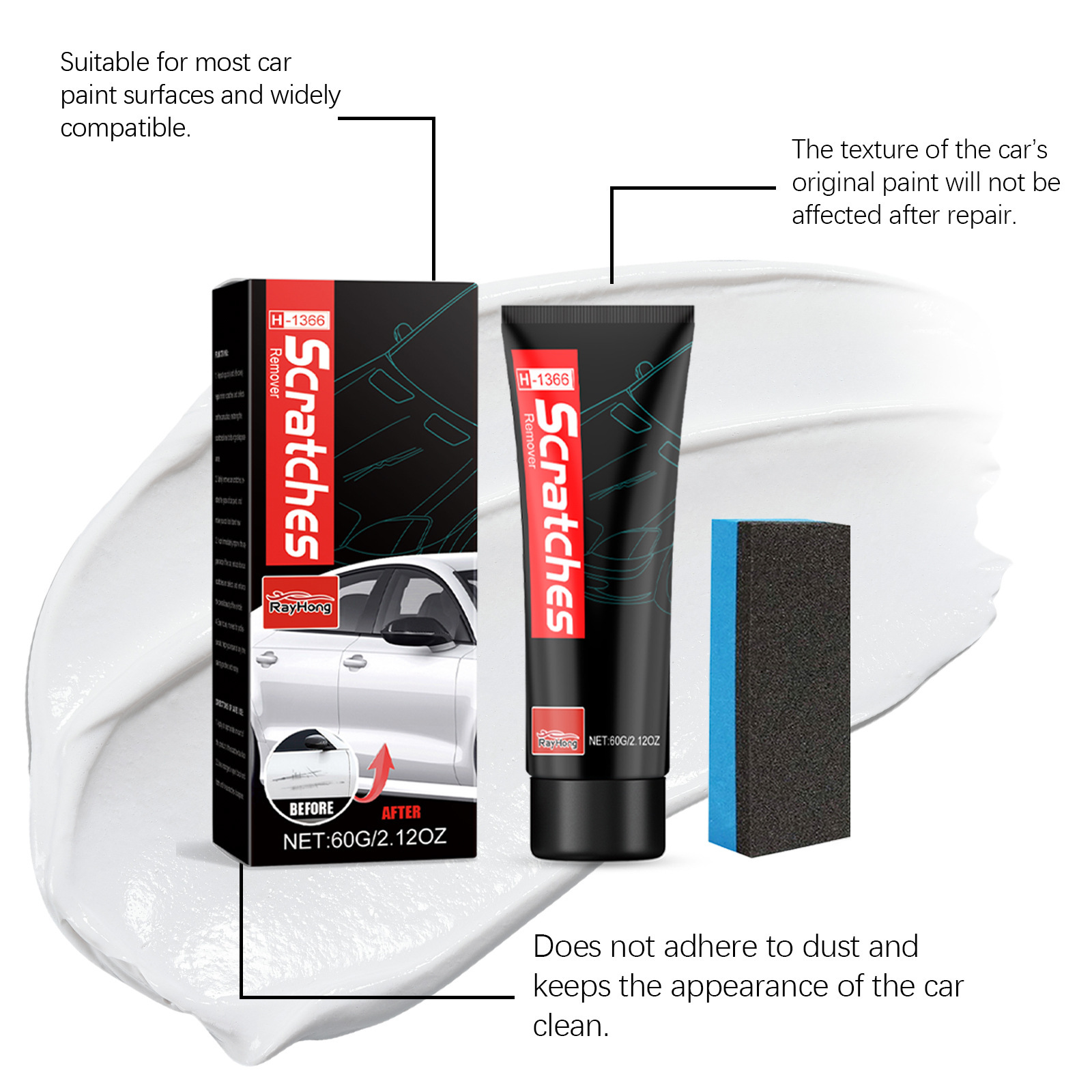 Rayhong Car Scratch Repair Wax Paint Cleaning, Decontamination, Scratch Polishing, Renovation, Brightening Care and Maintenance