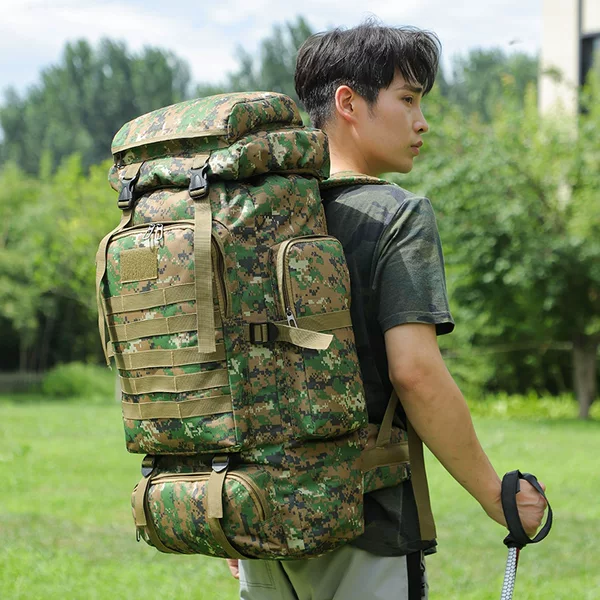 Foreign Trade 80L Large-Capacity Waterproof Leisure Hiking Backpack, Men's and Women's Outdoor Sports Mountaineering Bag, Travel Backpack