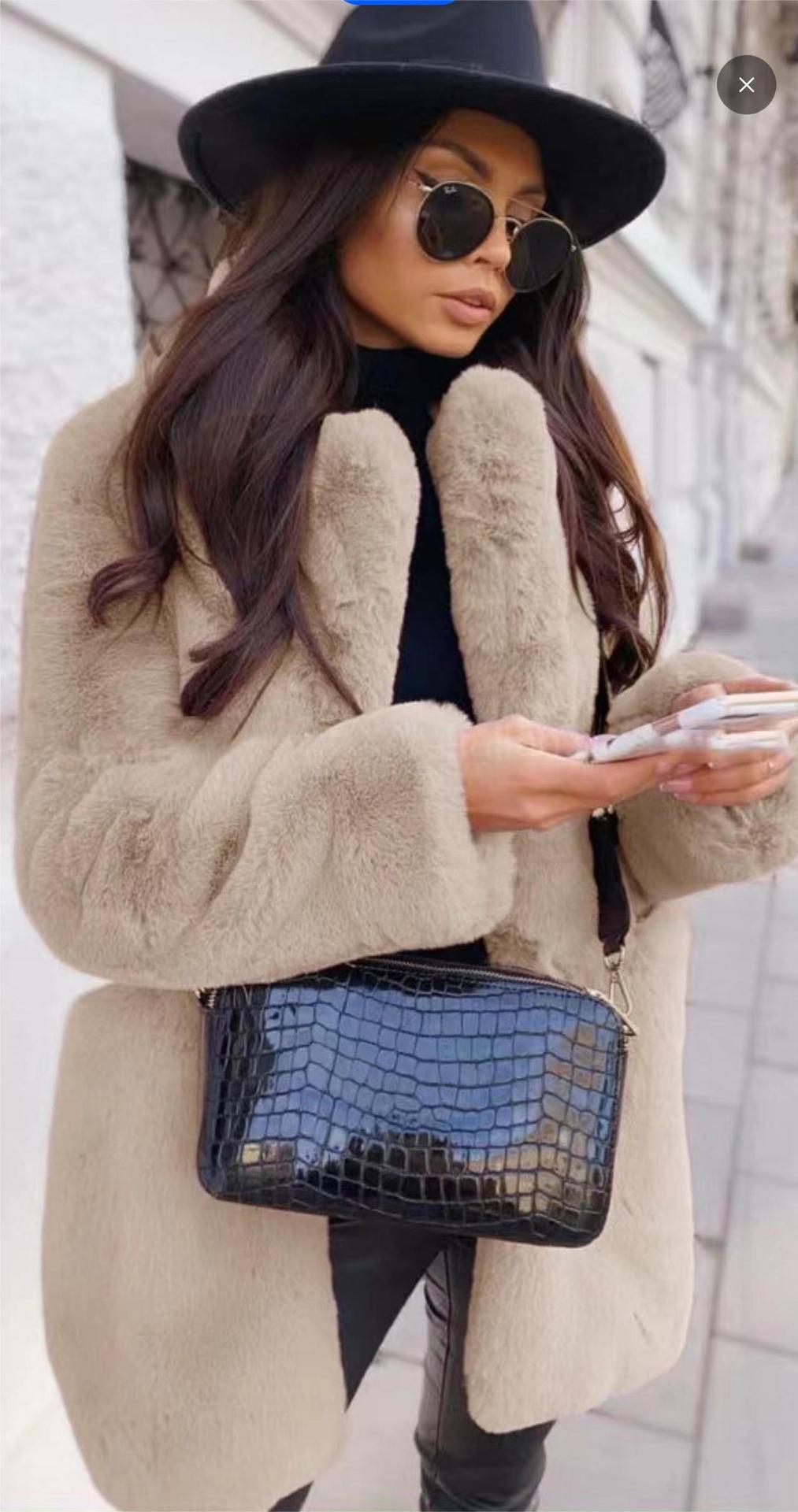 new suit women's loose plush soft rabbit fur jacket_voghion.com