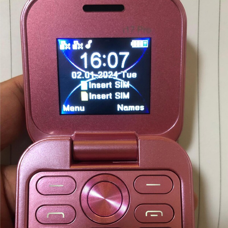 Cross-border Export i17 mini Dual Sim 2G Non-smart Phone Flip Machine Button Elderly Mobile Phone i16 pro