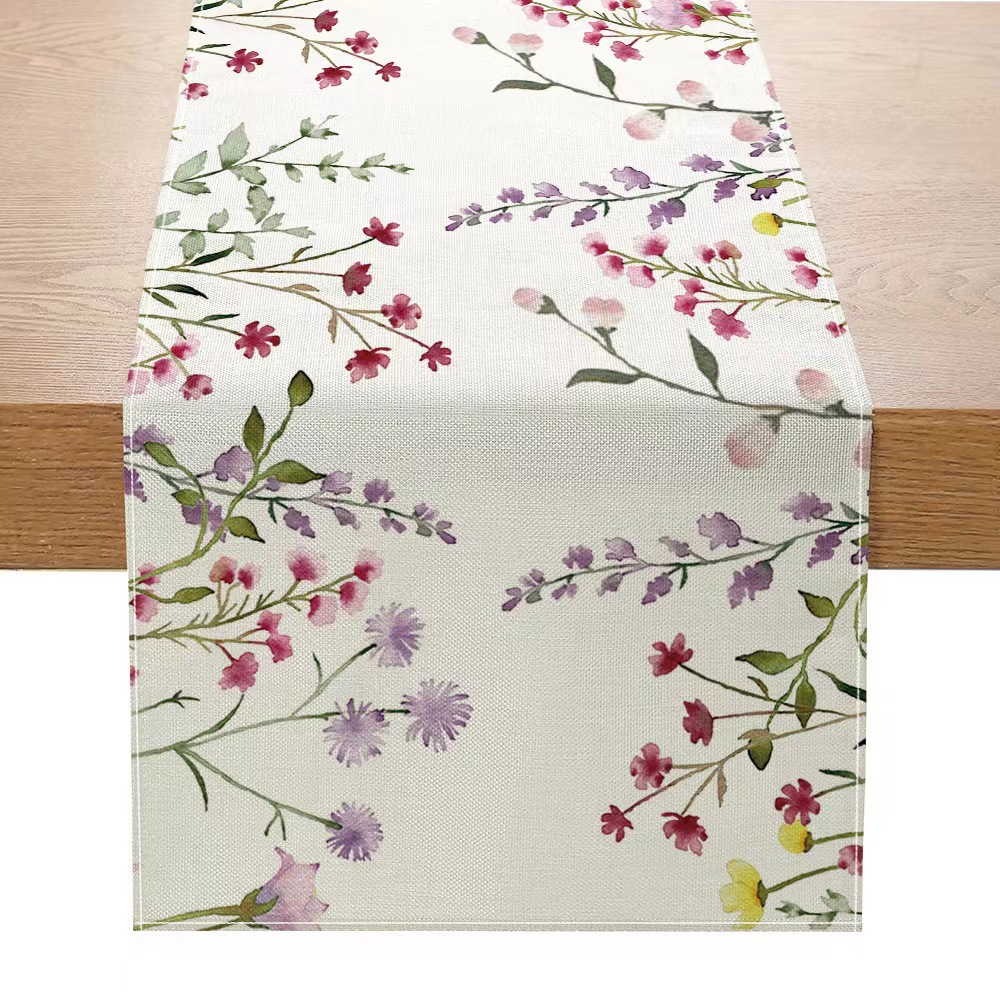 Lino americano impreso camino de mesa planta flor Amazon decoración del hogar paño de mesa pasillo gabinete mesa de café mantel