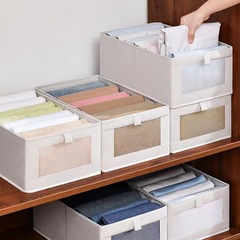 可窓収納ケース家庭用タンス衣類整理箱折りたたみ可能引き出し式衣類ズボン綿麻収納ボックス
