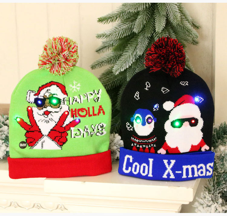 New Luminous Knitted Christmas Hat Wholesale Nihaojewelry display picture 5