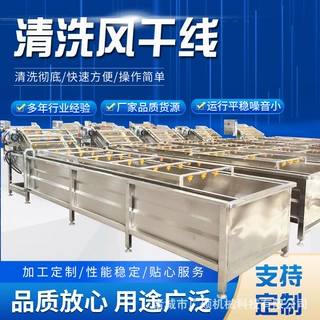 中央厨房洗菜机 预制菜净菜加工清洗机设备 果蔬气泡清洗机流水线