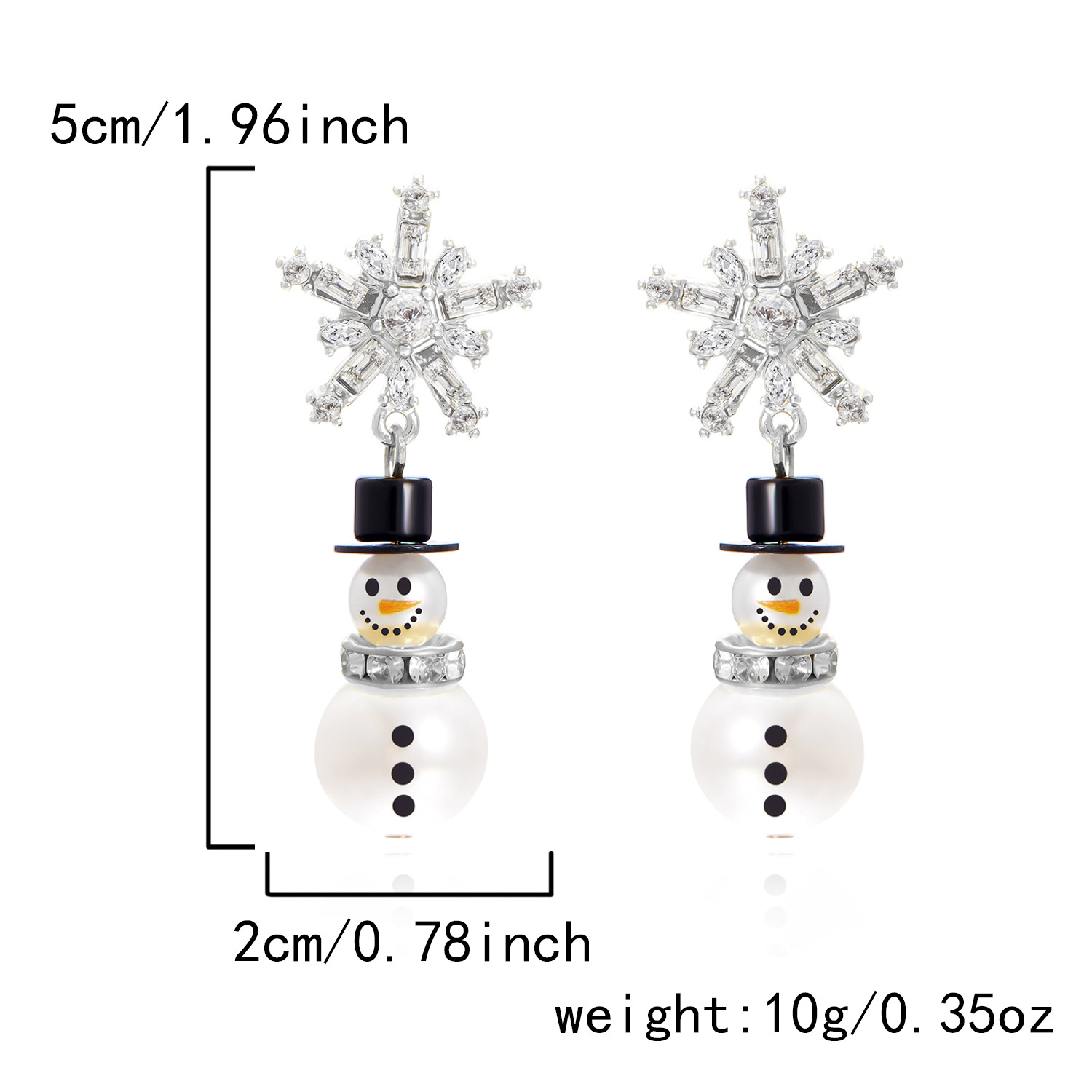 Europa y los Estados Unidos transfronterizos de Navidad auriculares de moda versátil imitación de perlas de Navidad muñeco de nieve pendientes de diamantes lindos pendientes de dibujos animados