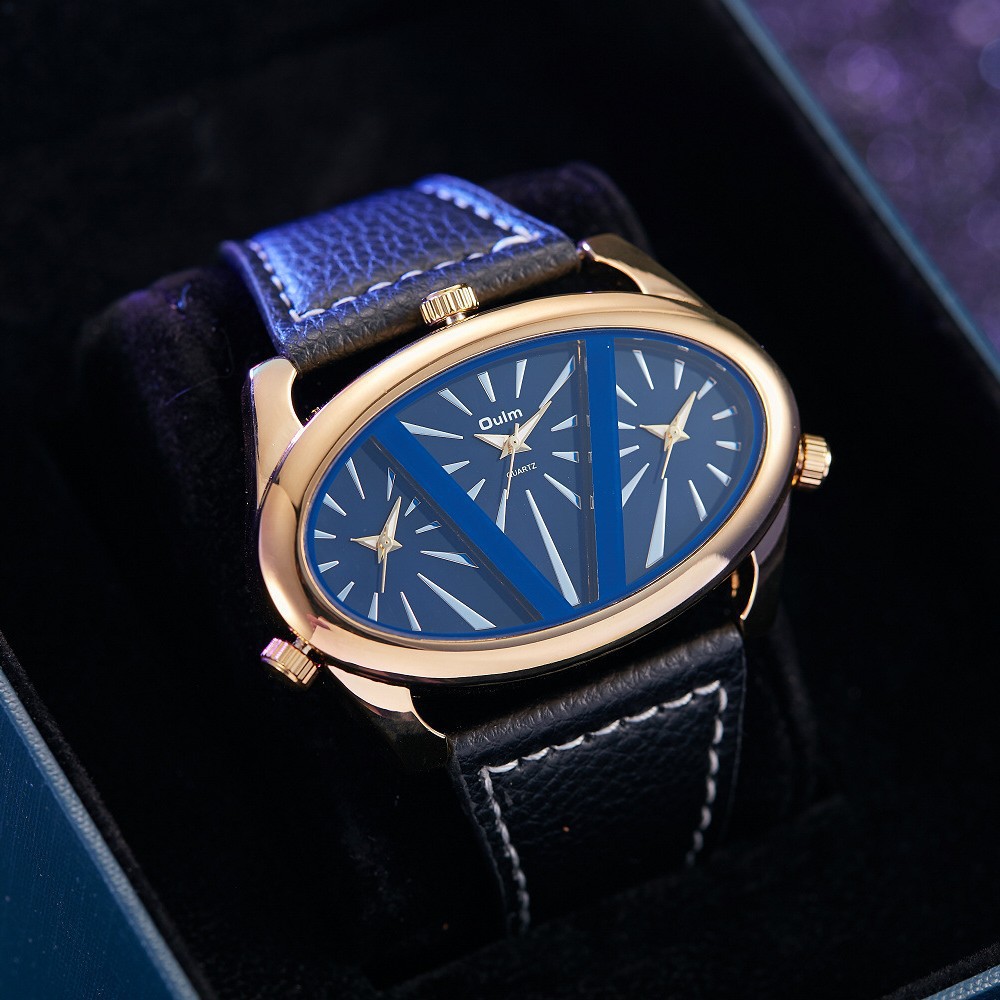 New Cross-Border Decorative Oval 3 Dial Alloy Men's Watch Luminous Fashion Trend Sports Watch Wholesale