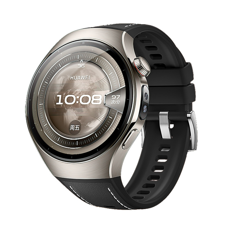 新モデル Huawei 社 watch5 時計ストラップ通気性シリコンプレーンレザー複合ピンバックル 42 本物の牛革 46 ミリメートル|undefined