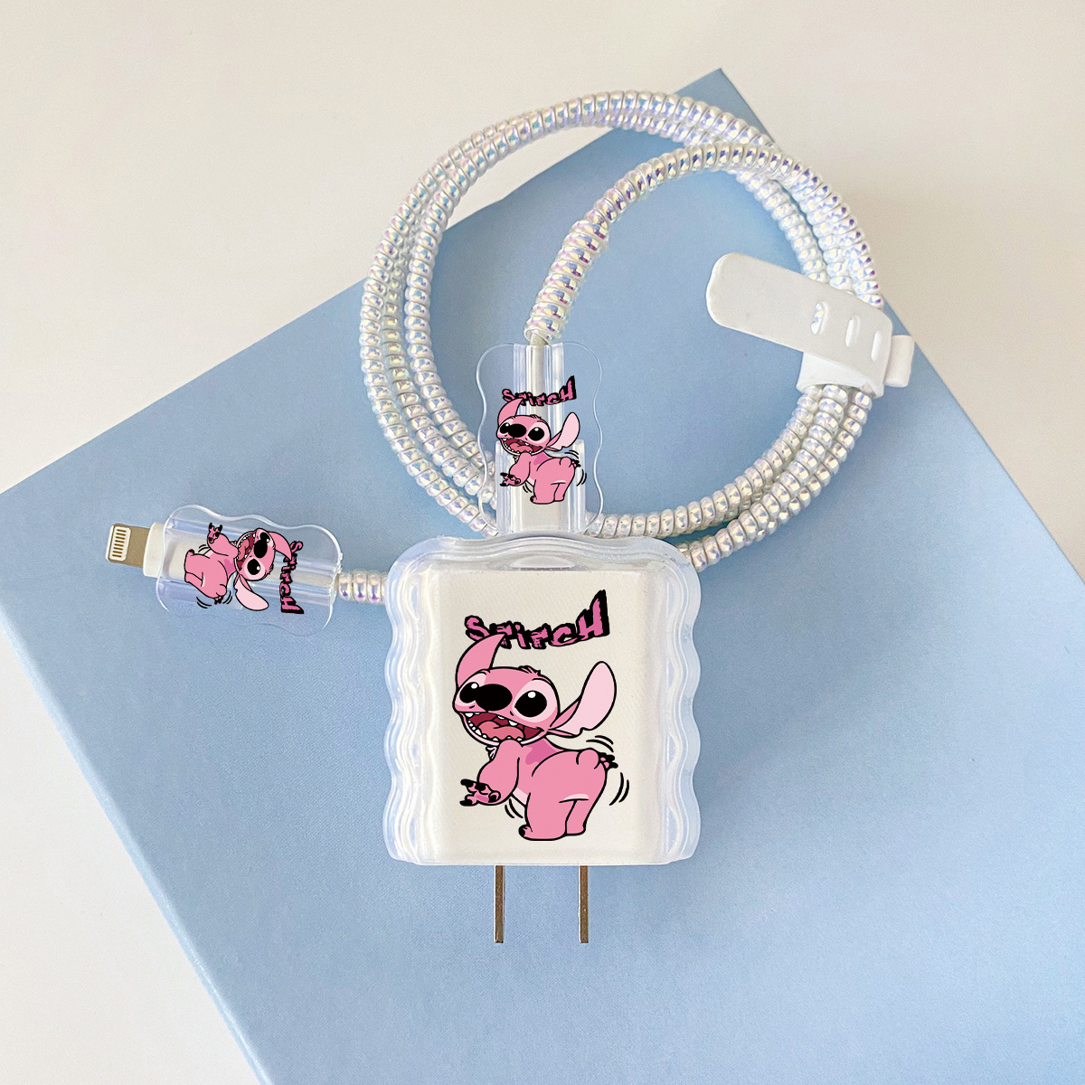 Apple 20w-B4 여성용 스티치 오버레이 헤드기어 + 물결선 클립 + 1m 레이저 흰색 로프 + 흰색 스트랩