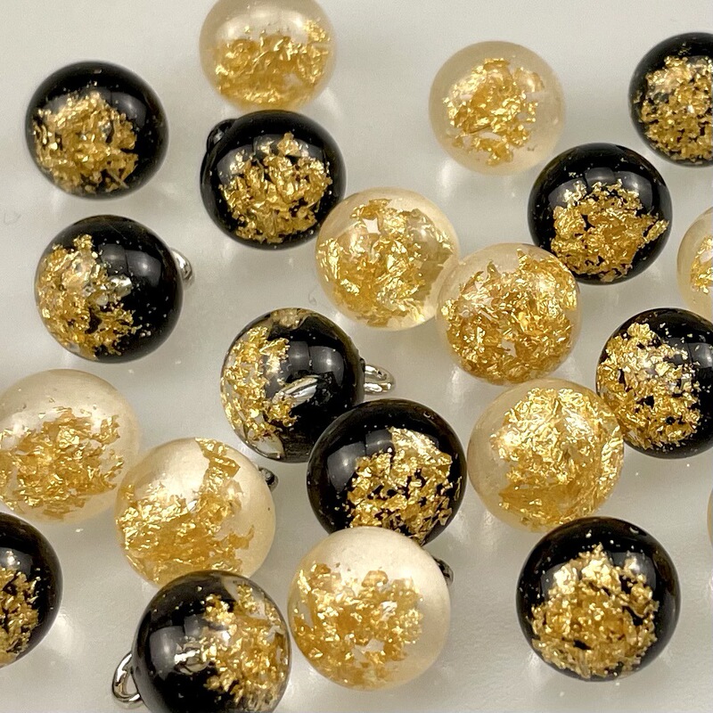 Ruihong Vintage Cheongsam Knitwear Gold Foil Pearl Hanfu Dress Button Shirt Decoration Resin Foot Button