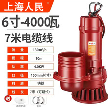 上海人民铁壳潜水泵3寸4寸清水泵220V农用灌溉高扬程排污抽水机