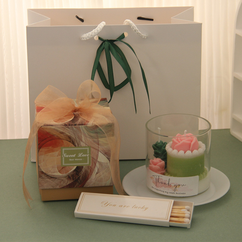 Rosas de vidrio de olor de olor set regalos de regalo verde simple retro regalos navideños regalos de cumpleaños