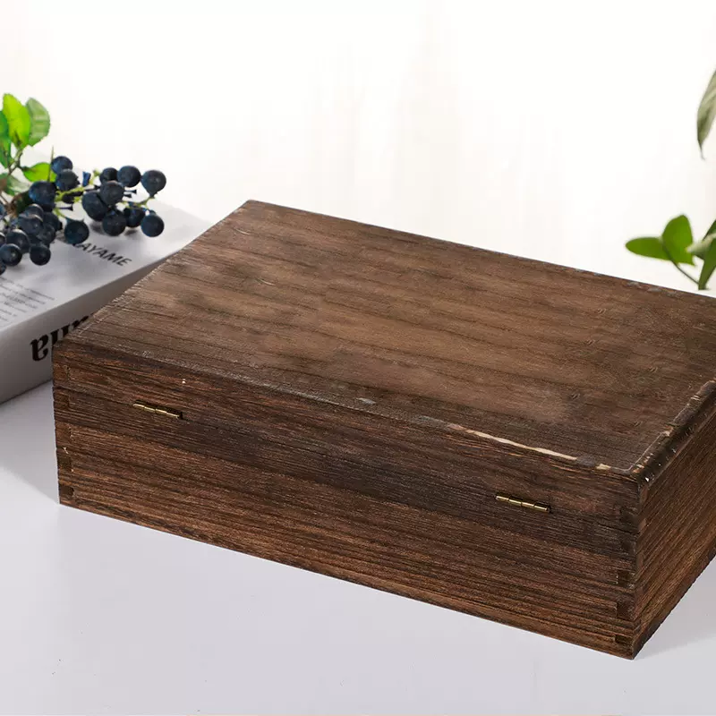 月饼盒月饼木盒首饰盒礼品盒粽子盒木制桌面收纳盒复古带锁木质