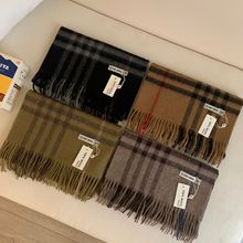 韩国东大门代购同款 ins复古格子羊毛100wool围巾保暖围脖女学生