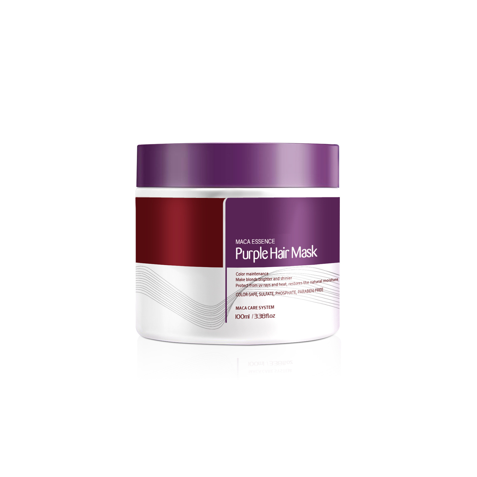 Máscara para el cabello de colágeno transfronteriza, máscara para el cabello de reparación profunda, máscara para el cabello púrpura, máscara para el cabello suave y limpia profunda
