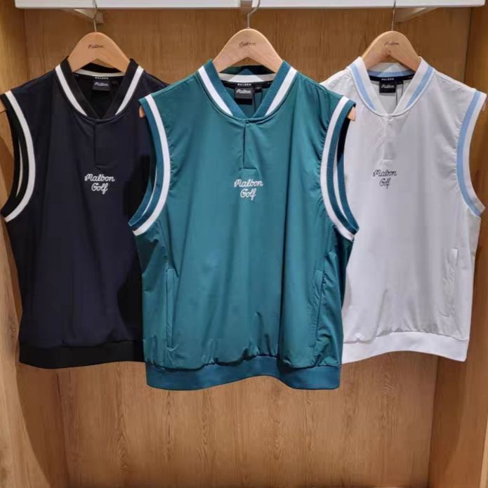 Korean Original Golf Men's Lightweight Breathable Sleeveless Vest 25 Summer Outdoor Sports Quick-Drying V Neck Top