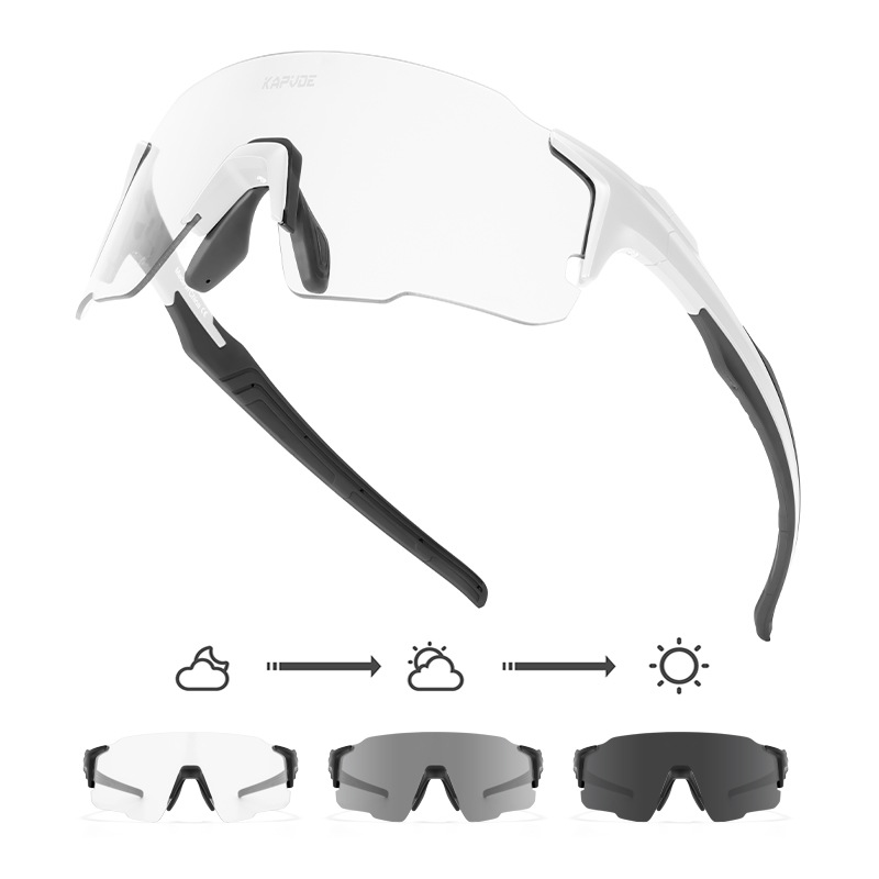 Gafas de Ciclismo Deportivas, TR90, Fotocromático, Antideslumbrante, A Prueba de Viento, para Deportes al Aire Libre