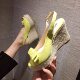 Wedge Hemp Rope Platform Daily Solid Color Fish Mouth Suede Sweet Bow Sandals