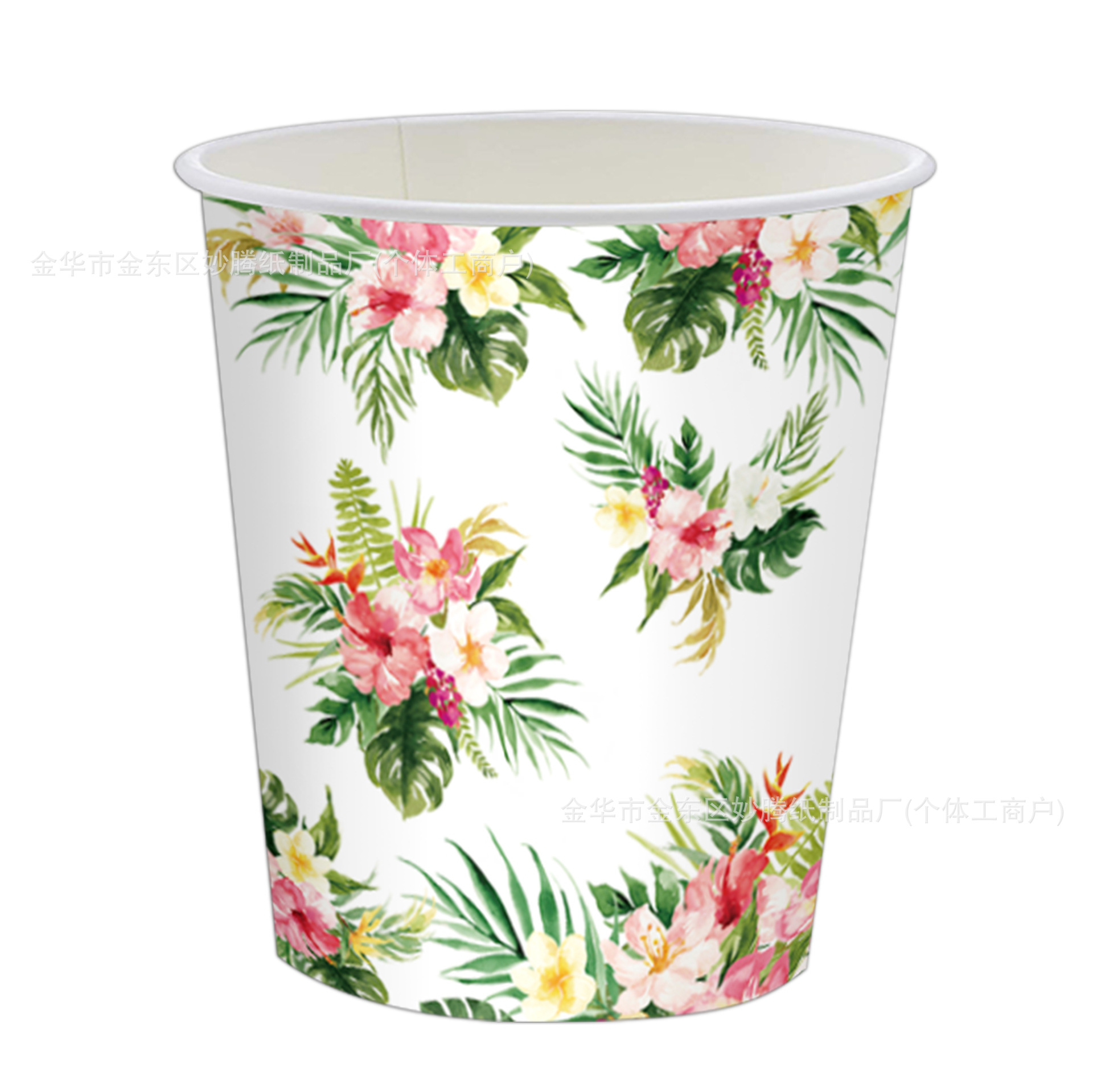 Transfronterizo nuevo verano vegetal tropical cubiertos de fiesta familiar tazas de papel toallas de papel conjunto de bandeja de papel desechable