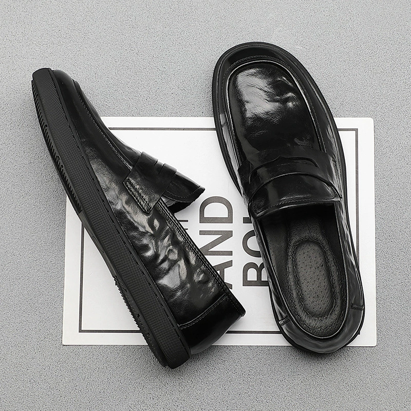 Обувь из натуральной кожи, Мужская Новая Осенняя обувь 2022 года, ленивая повседневная кожаная обувь без шнуровки, мужские лоферы высокого класса