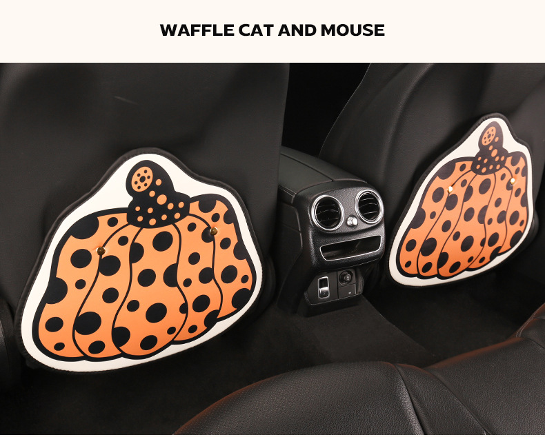 Pumpkin cute chair back anti-kick cushion car seat chair back anti-fouling cushion anti-dirty cushion chair back pocket suspension type