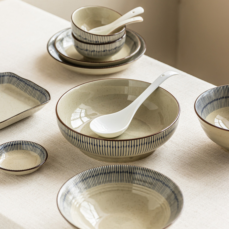 Ceramic Tableware Set Xuan Shen Series Bowls and Plates for Home Use, High Aesthetic Value Rice Bowls, Dish Plates, Wholesale In-Stock Round Plates Ceramic Tableware Set Xuan Shen Series Bowls and Plates for Home Use, High Aesthetic Value Rice Bowls, Dish Plates, Wholesale In-Stock Round Plates