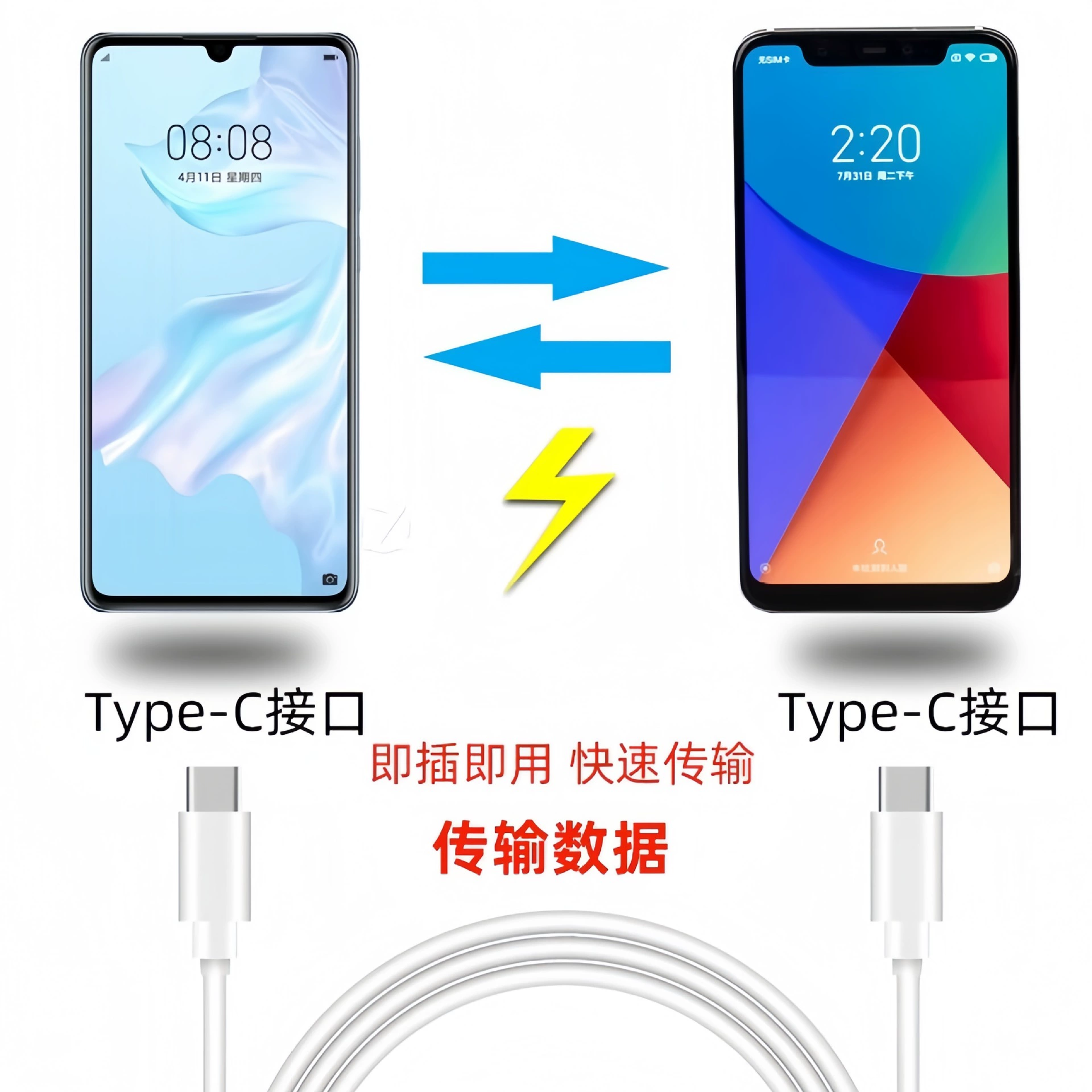 集米鼠 Applicable to vivo/Iqoo fast charge data cable 120W dual C interface flash charge data cable mobile phone fast charging cable