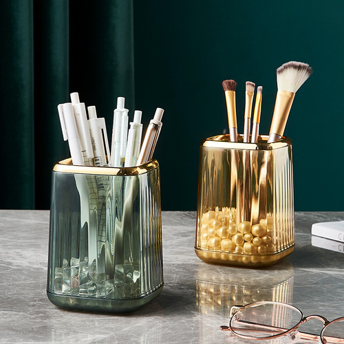 Bolan light luxury office desktop stationery makeup brush pen holder storage box children's desk ins high-value pen holder