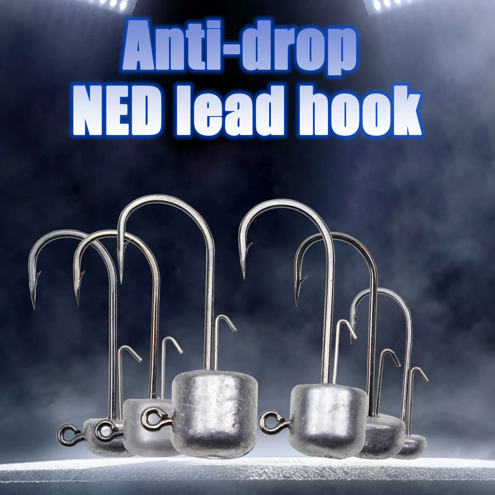 猎高内德铅头钩浮水假饵鱼钩路亚鲈鱼黑坑鳜鱼防挂底铅头钩跨境