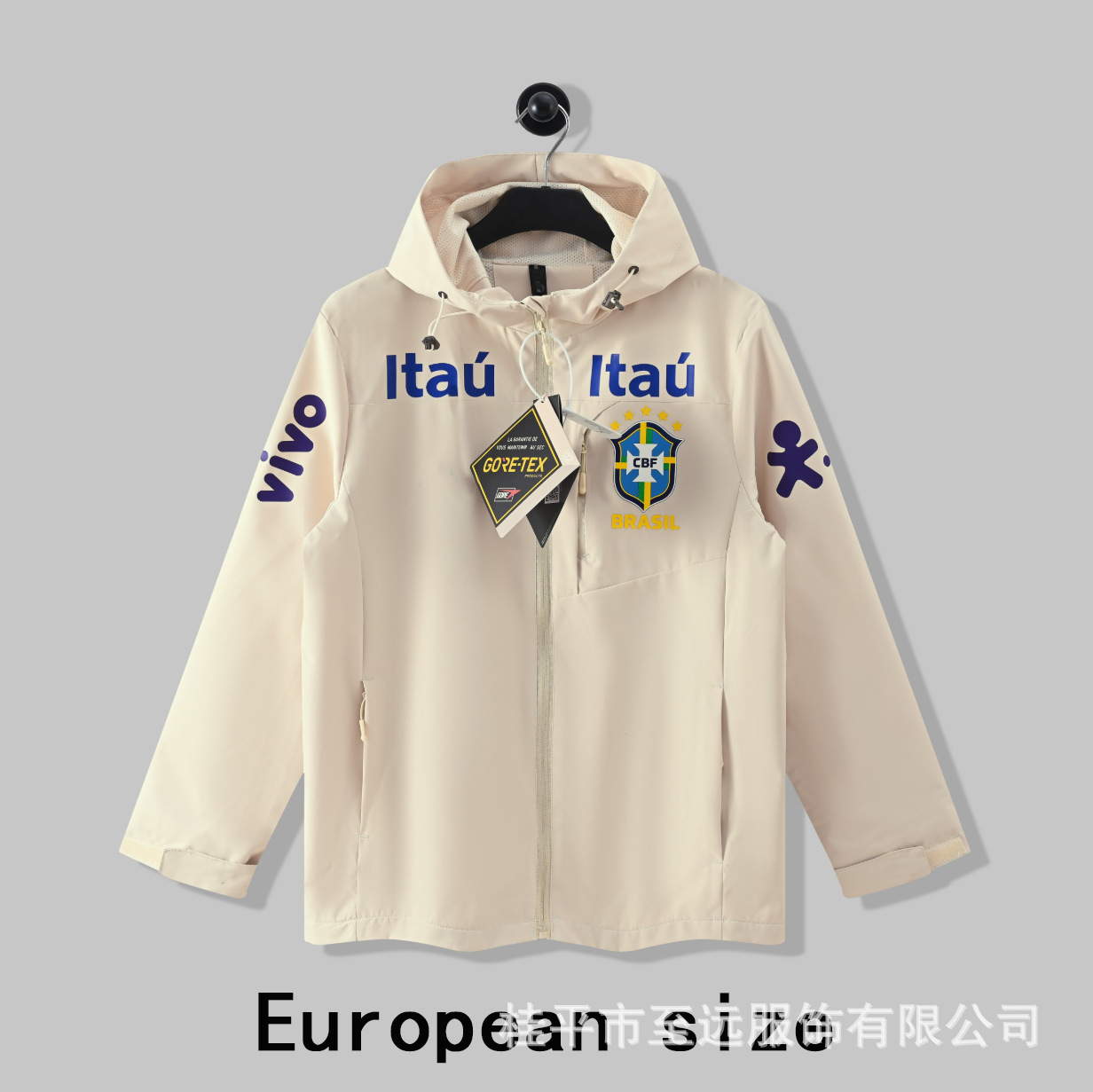 Brasileño chaqueta de asalto con capuchón, abrigo a prueba de viento, abrigo a prueba de agua, fábrica de fuentes deportivas, ropa de entrenamiento de fútbol al por mayor image 16