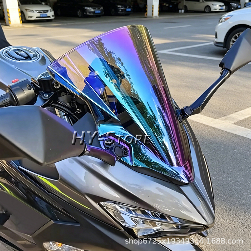 Suitable for Kawasaki Ninja400 2018-2026 Front Windshield Modification, Competitive Front Windshield Deflector