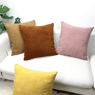 Modern Simple Pillow Case Soft Plain Color Towel Velvet Cushion Bedroom Sofa Cushion Cross-border Explosion Amazon