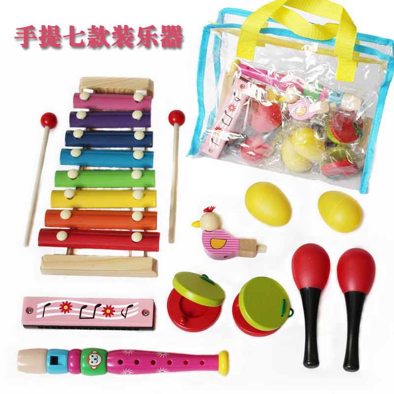 Conjunto de instrumentos musicales Conjunto de 19 piezas Instrumentos de percusión para niños Kindergarten para niños Música para bebés Aid de educación temprana al por mayor Personalizado
