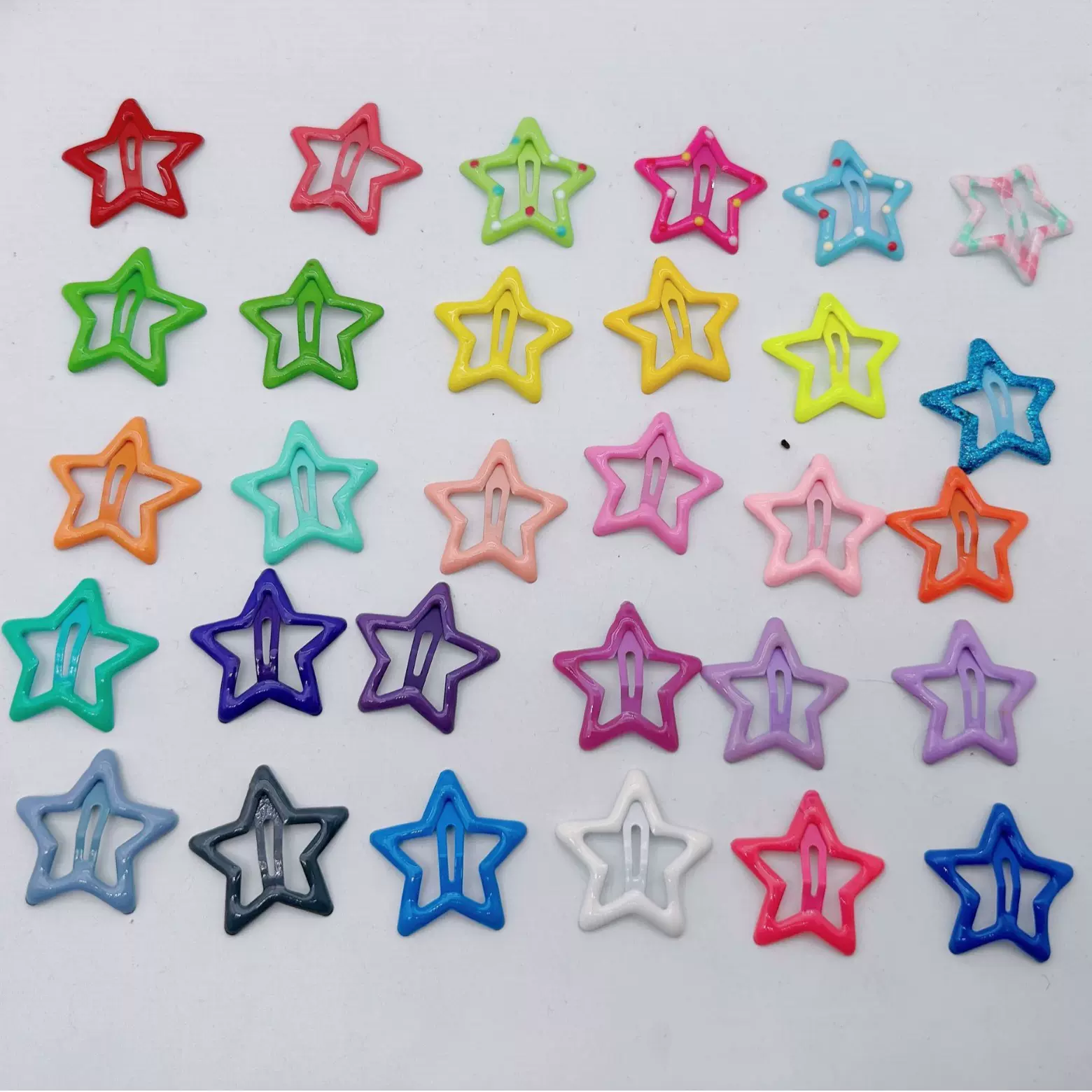 星星发夹y2k多巴胺发卡 儿童发饰头饰彩色bb夹刘海夹五角星鸭嘴夹