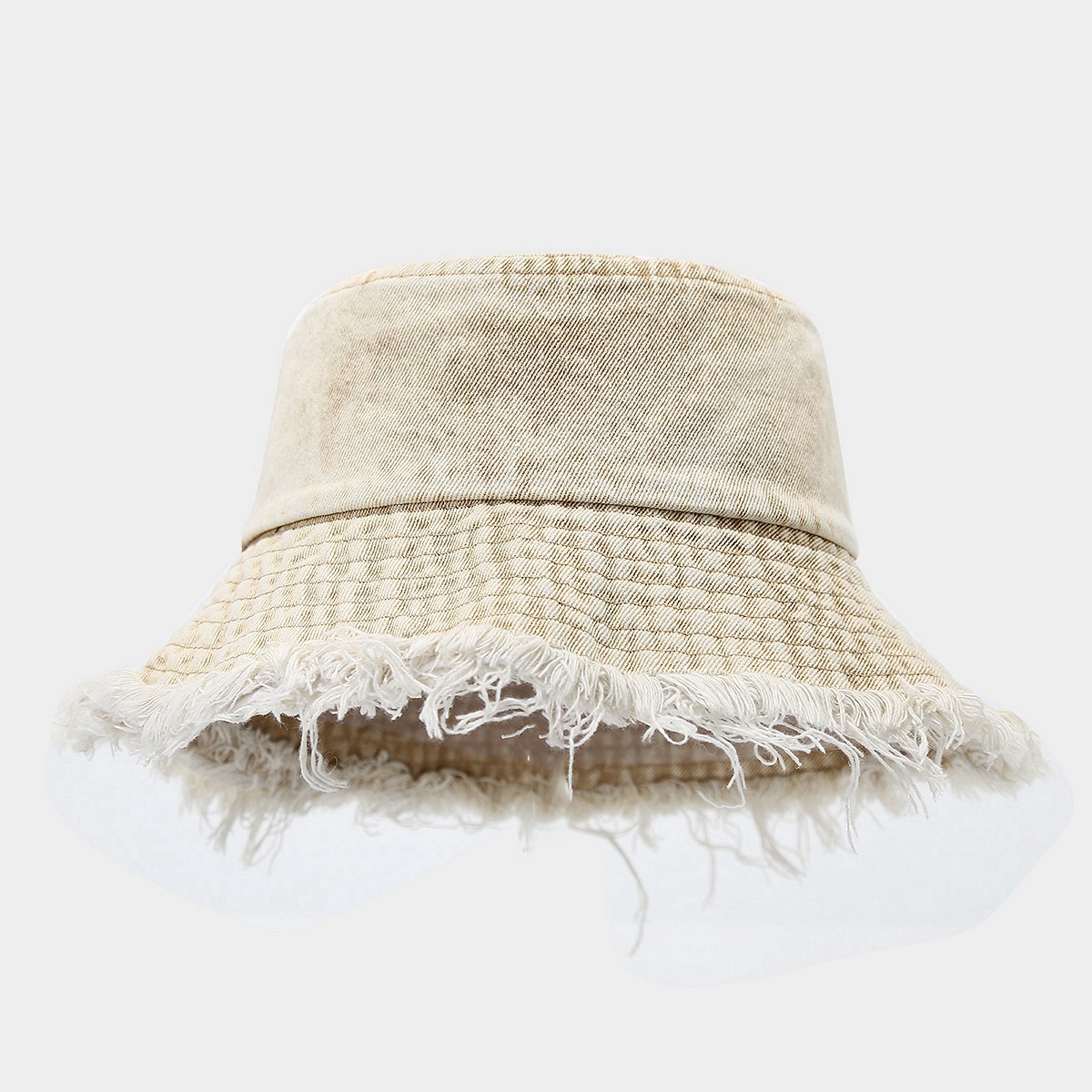 Marca de moda viejo sombrero de pescador de mezclilla sin filo moda de la calle de primavera y verano tablero de luz lavada sombrero de lavabo grande sombrero de mujer