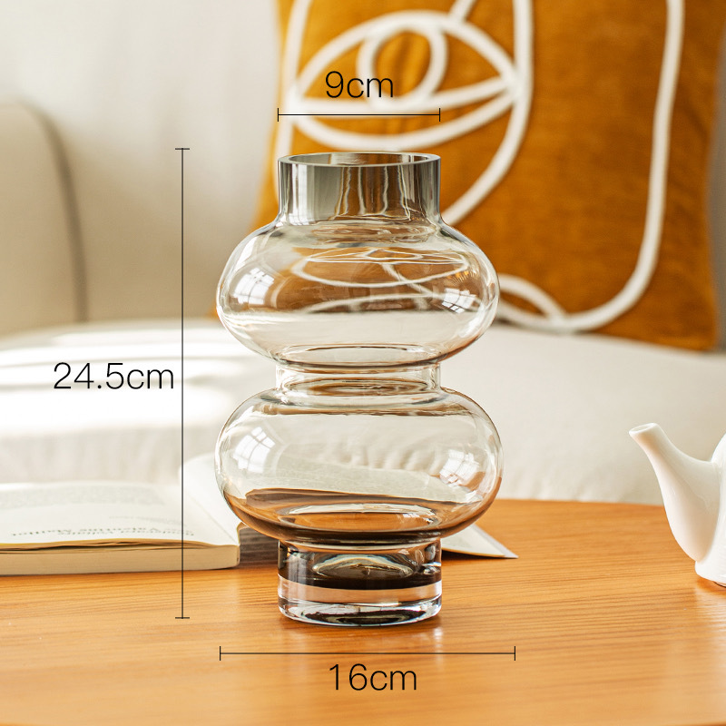 Ornamentación de vasos de flores para la sala de estar, vidrio de alta calidad, retro medieval, estilo francés, crema, viento, mesa de comedor de arte pequeña