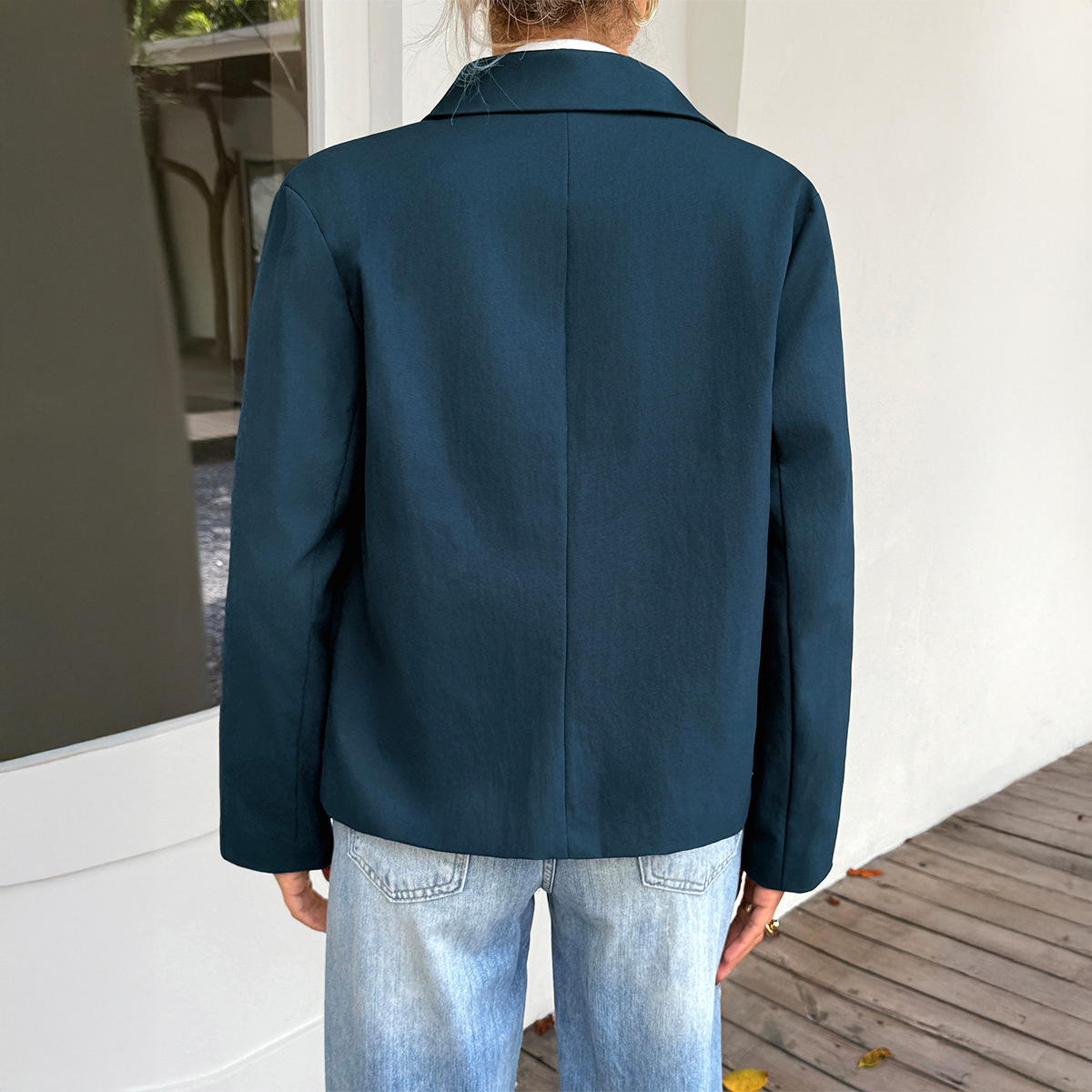 Women's Elegant French Style Blazer Button Down Long Sleeved Outerwear For Autumn Winter_voghion.com