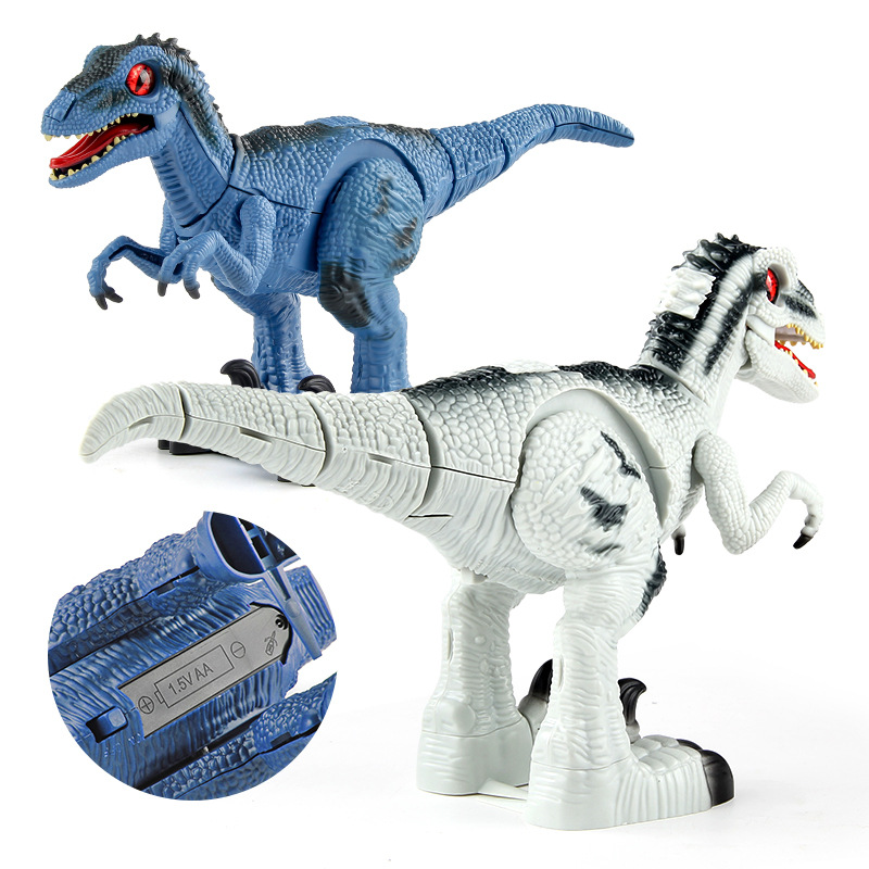Transfronterizo Amazon control remoto Raptor eléctrico caminando dinosaurio juguete rompecabezas de los niños montado modelo de dinosaurio eléctrico