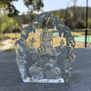 Crystal Iceberg God Sculpture Indian Elephant Gift Ornament Export Crystal Indian Elephant Symbolizes Health, Wisdom, and Wealth