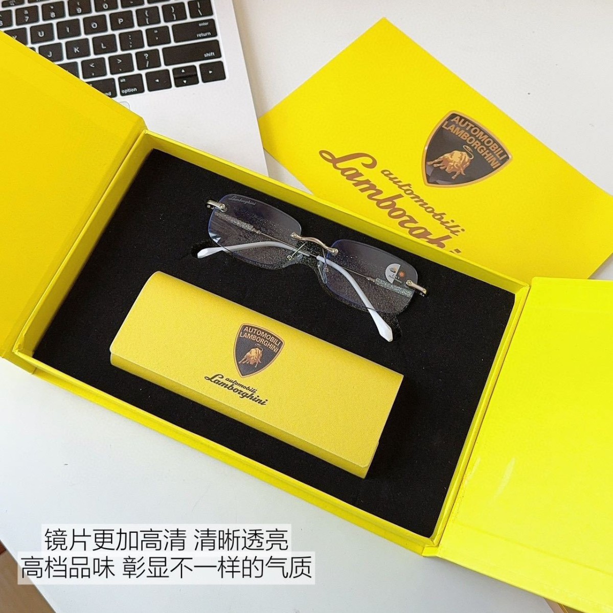 兰博基尼老花镜纯钛镜框男时尚防辐射女高级感水晶老花眼镜批发