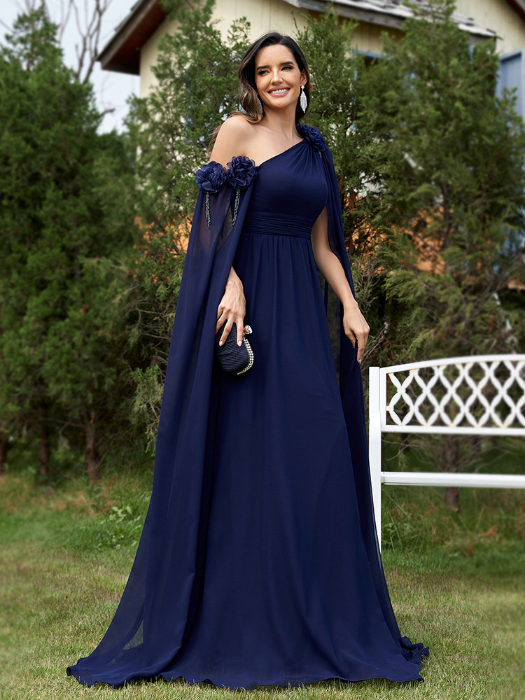 Elegant Women's A-line Chiffon Evening Dress For Formal Banquets_voghion.com