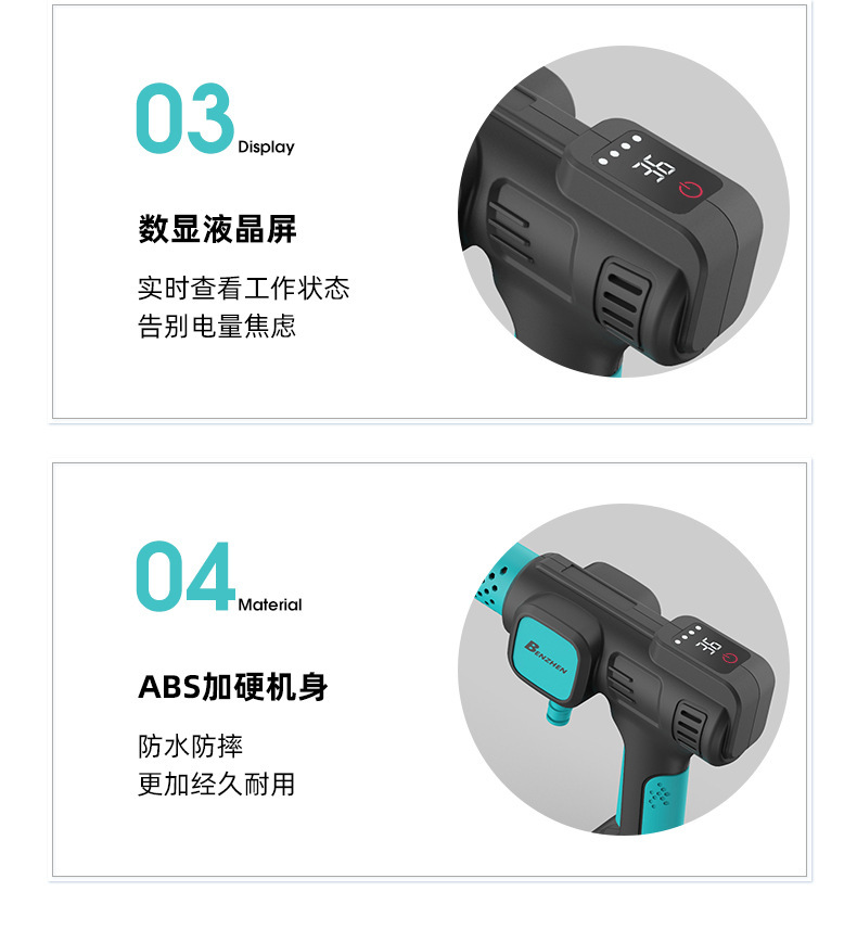 Lithium Battery Car Wash Machine Rechargeable High Pressure Car Wash Water Gun Wireless High Power Household Car Wash Machine Wholesale Portable