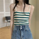 Unique and Unique Striped Knitted Camisole Women's Inner 2022 Summer Niche Outfit Short Hot Girl Trendy Top