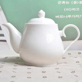 白瓷陶瓷功夫茶茶壶 白地水壶大号中号英式壶大排档酒店茶壶单壶